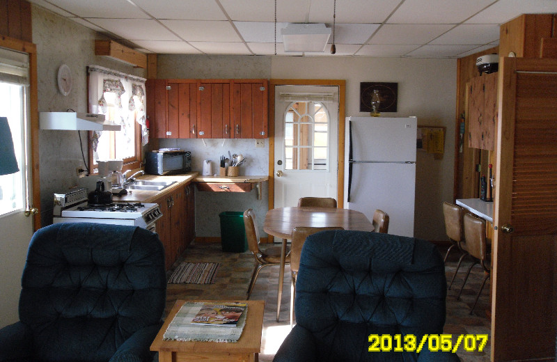 Cabin kitchen at Red School Resort.