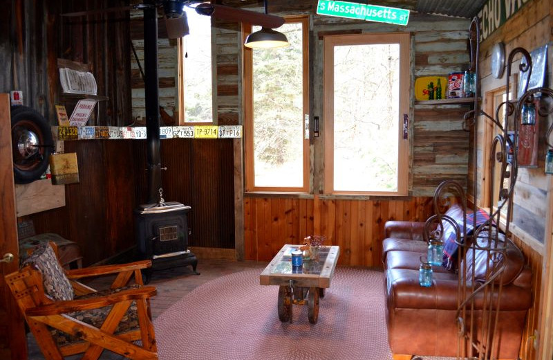 Cabin living room at Backroads Inn and Cabins.