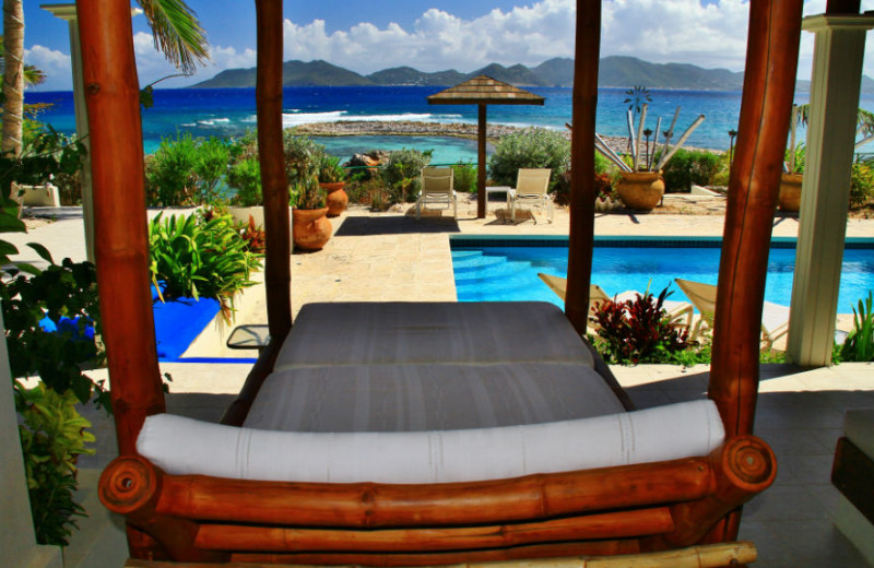 Outdoor pool at Three Dolphins.