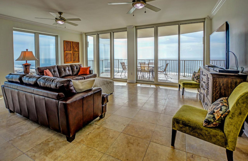 Rental living room at Luna Beach Properties.