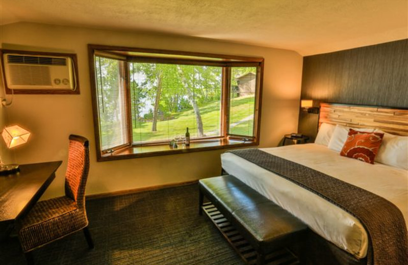 Cabin bedroom at Madden's on Gull Lake.