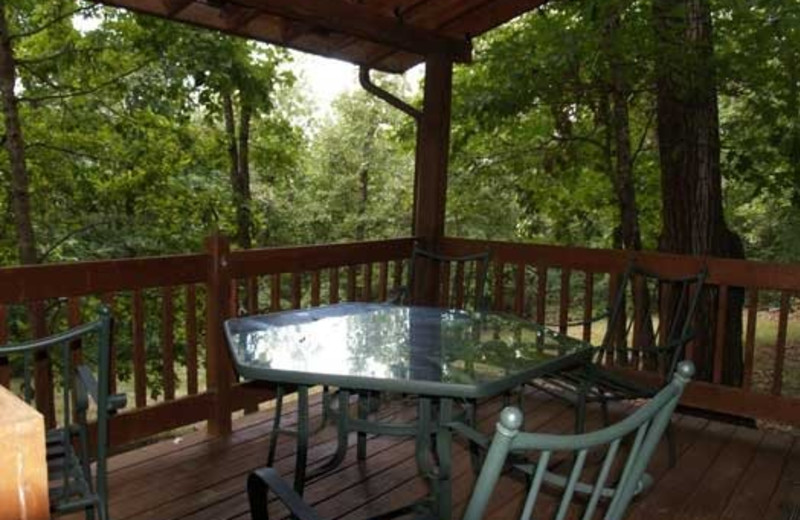 Cabin porch at Rockin Z Ranch.