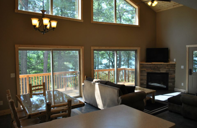 Cabin interior at Blue Water Lodge.