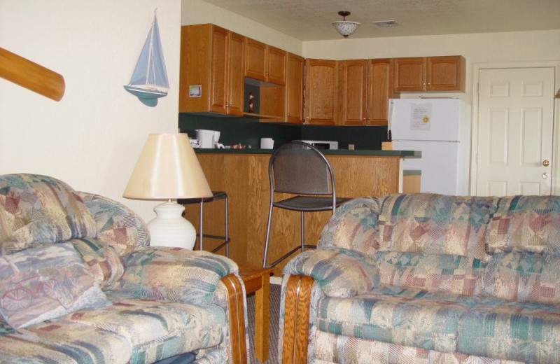 Guest room interior at Paradise Cove Marine Resort.