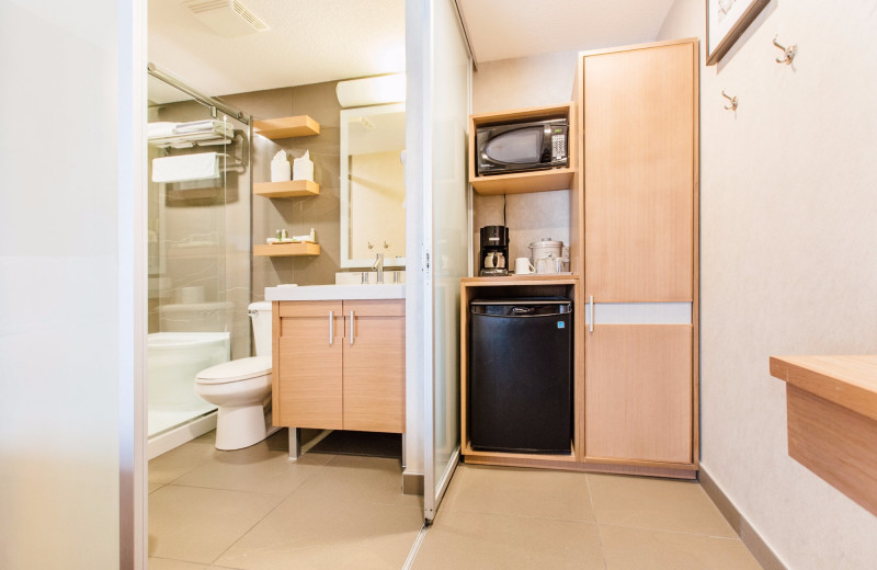 Guest bathroom at Mount Robson Inn.