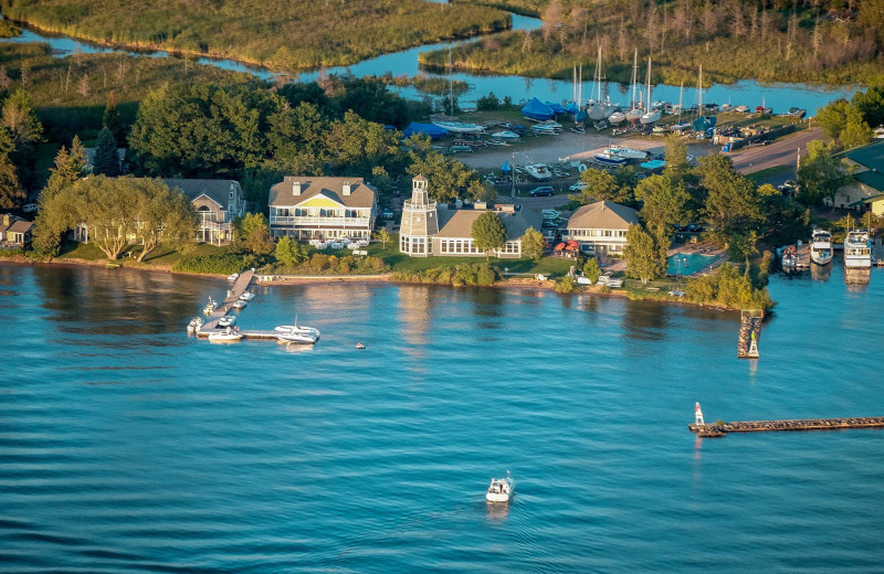 Aerial view of The Inn on Madeline Island.