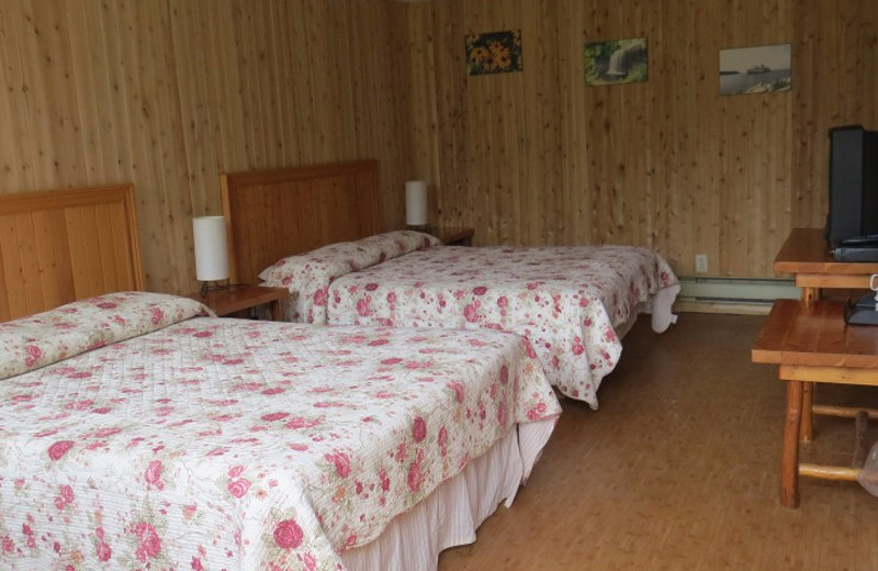 Hotel guest room at Evergreen Resort.