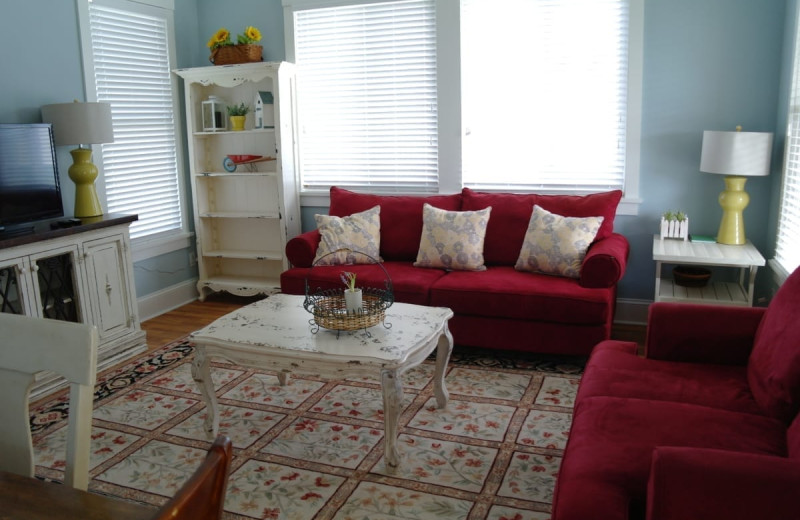 Cottage living room at Sandbanks Summer Village Cottage Resort.