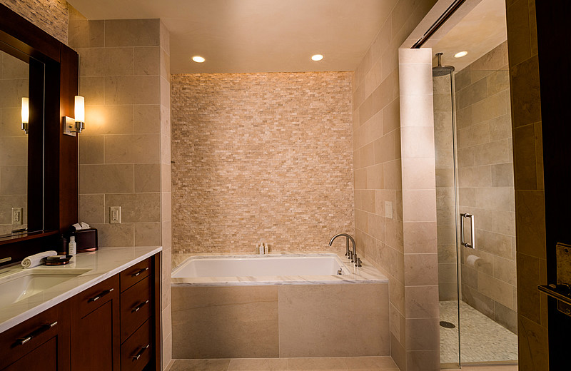 Guest bathroom at Solaris Residences.