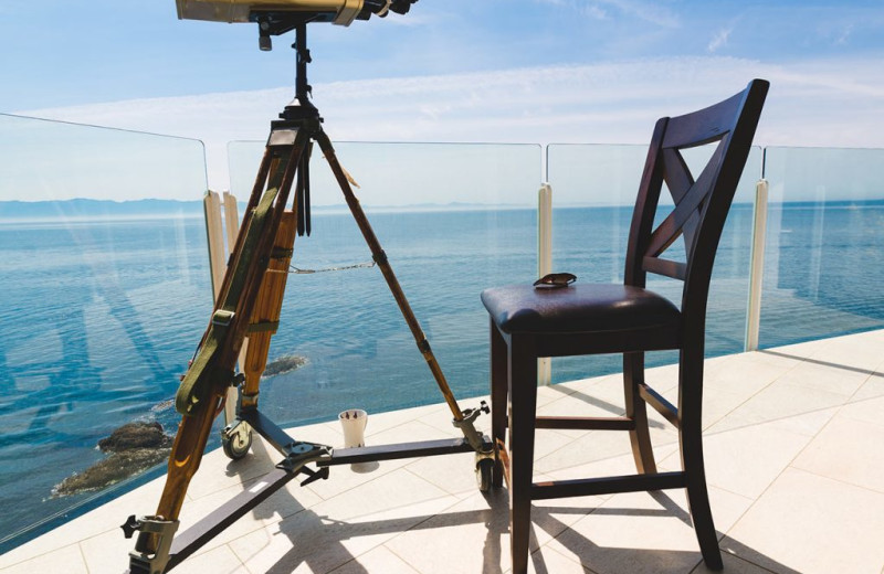 Guest balcony at SookePoint Ocean Cottage Resort.