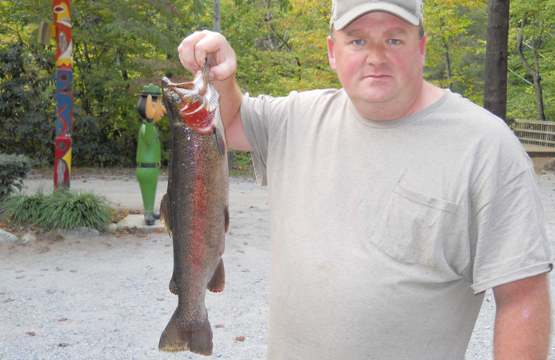 Fishing at Yogi Bear's Jellystone Resort Cherokee.