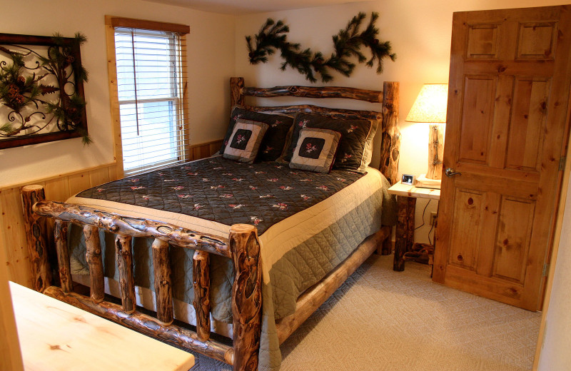 Cottage bedroom at Lazy R Cottages.