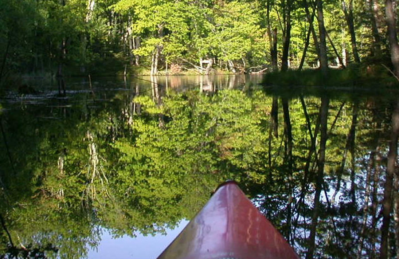 Canoeing at Highland Pines Resort.