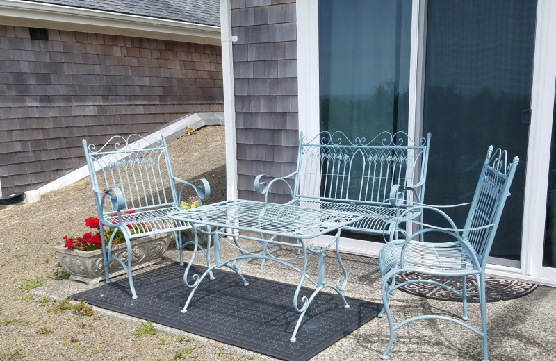 Rental patio at Oceanfront Getaways.