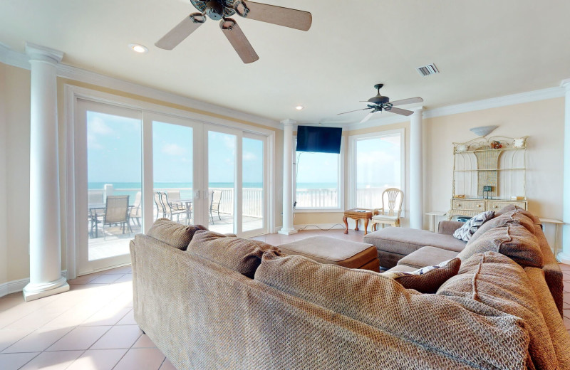 Rental living room at Resort Vacation Properties of St. George Island.