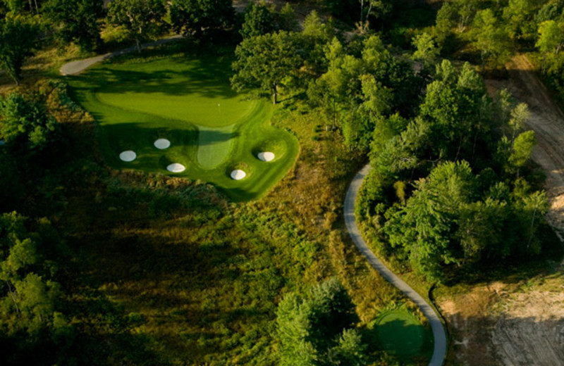 Aerial view of golf course at Tullymore Golf Resort.