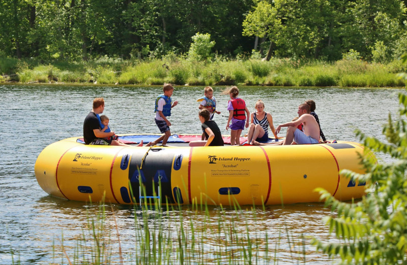 Water trampoline at Pine Terrace Resort.