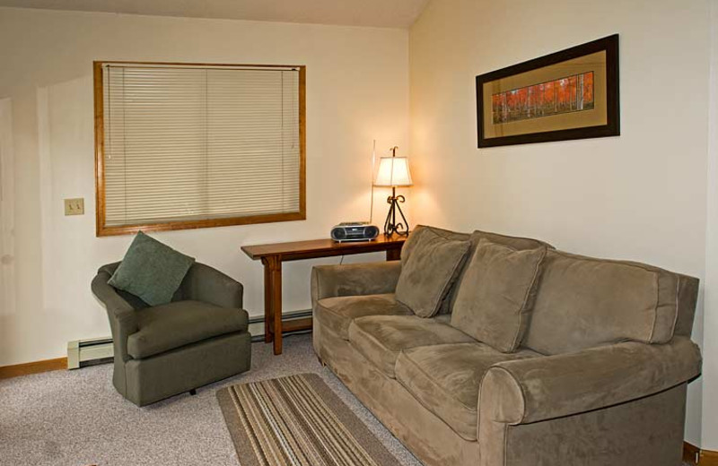 Suite living room at Woodlands On Fall River.