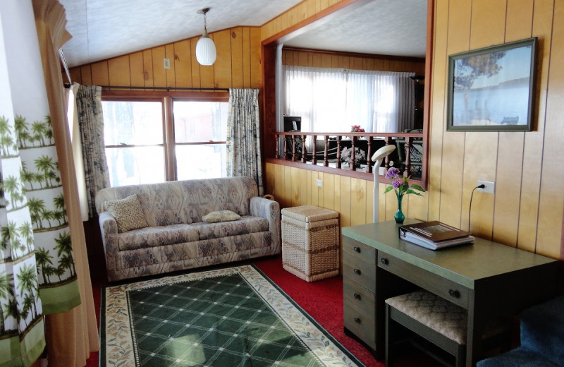 Cabin living room at Gypsy Villa Resort.