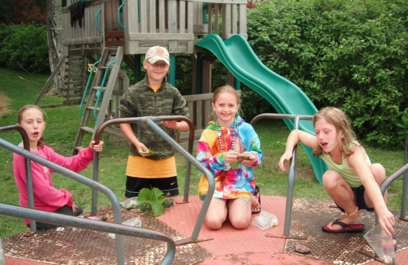 Kids at playground at Anderson's Northland Lodge.