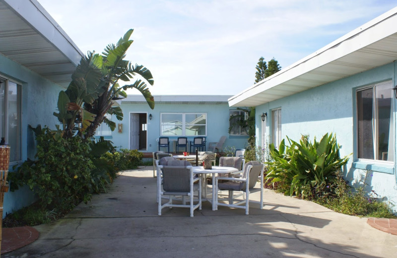 Patio at Daytona Shores Inn and Suites.