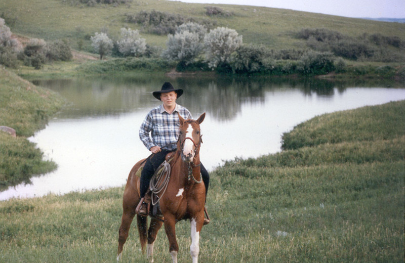 Horseback riding at Deepwater Bay Bed and Breakfast.