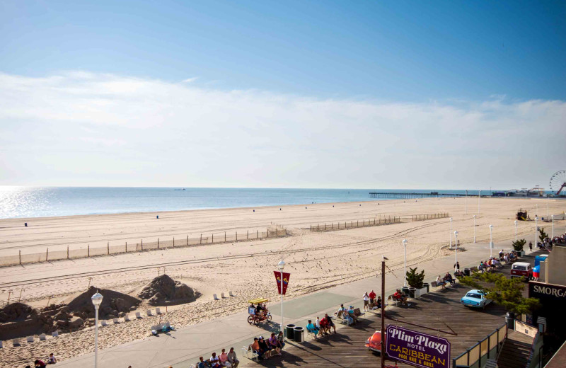 Beach at Plim Plaza Hotel Ocean City.