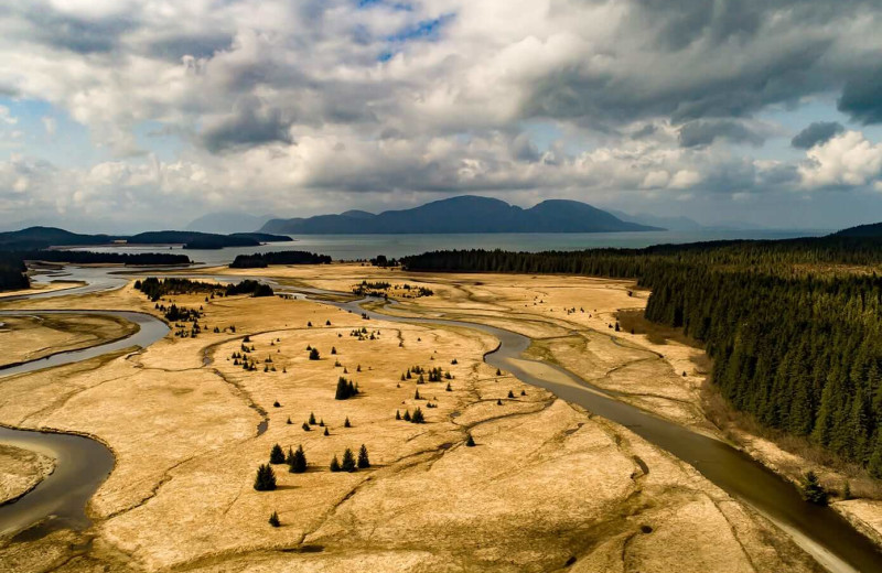 Aerial view of Elfin Cove Resort.