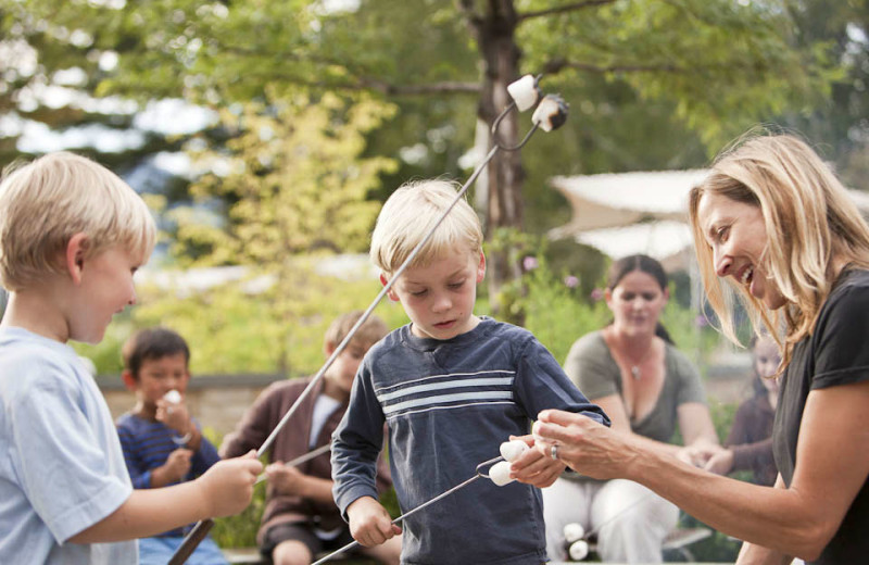 Roasting marshmallows at Topnotch Resort.