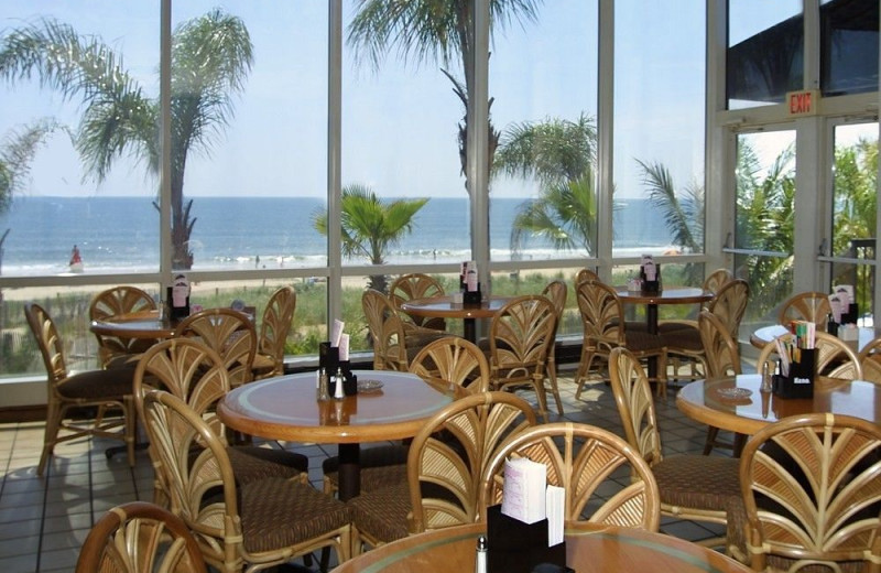 Outdoor patio at Clarion Resort Fontainebleau.