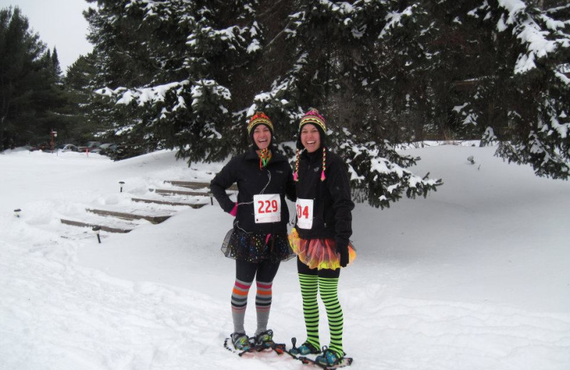 Snowshoeing at Holiday Acres Resort.