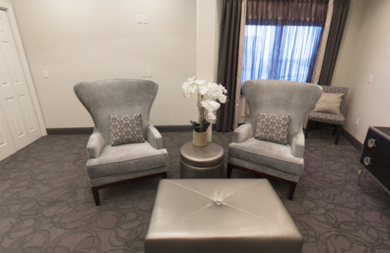 Guest room at Aqua Blue Hotel.