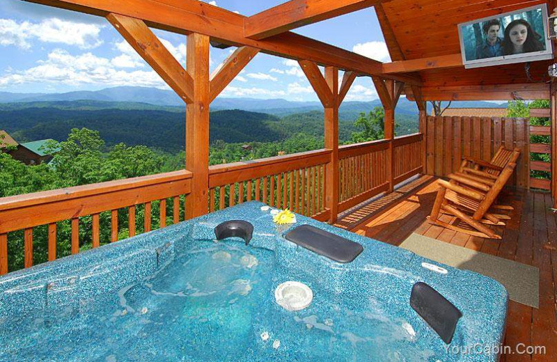 Cabin deck at Timber Tops Luxury Cabin Rentals.