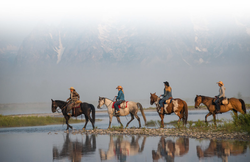 Horseback riding at Triangle X Ranch.