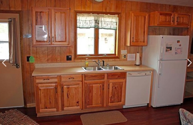 Cabin kitchen at Nitschke's Northern Resort.