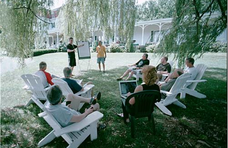 Outdoor conference at Winter Clove Inn.
