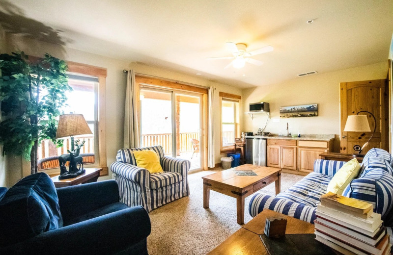 Cabin living room at Colorado Trails Ranch.