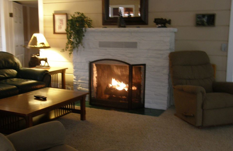 Cabin living room at Clear Lake Resort.