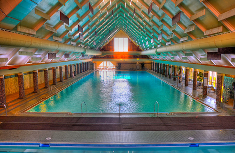 Indoor Olympic sized pool at Fairmont Hot Springs Resort.