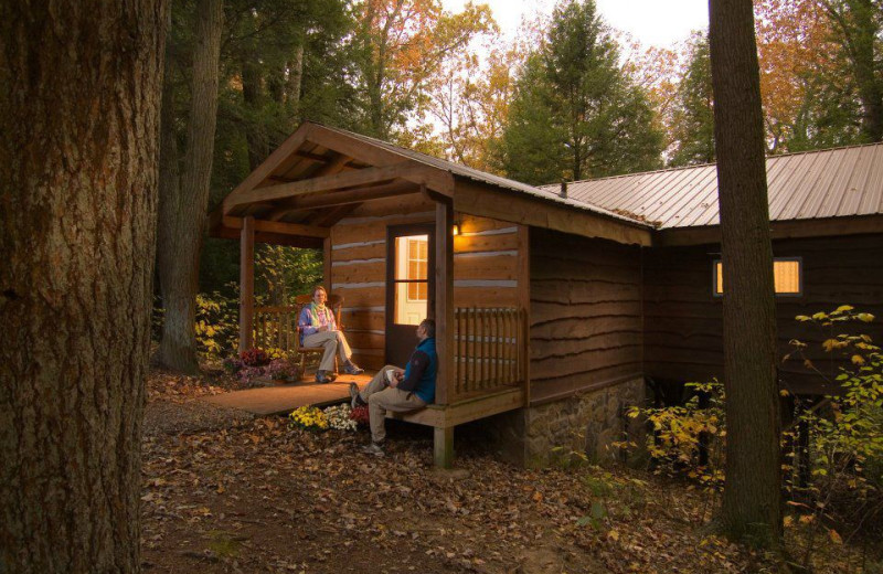 Cabin exterior at Opossum Creek Retreat.