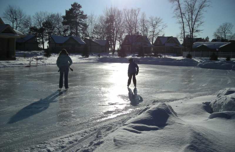 Ice skating rink at Kavanaugh's Sylvan Lake Resort.