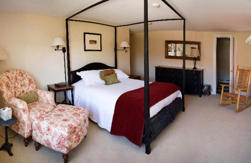 Guest room at The Red Clover Inn Restaurant & Tavern.