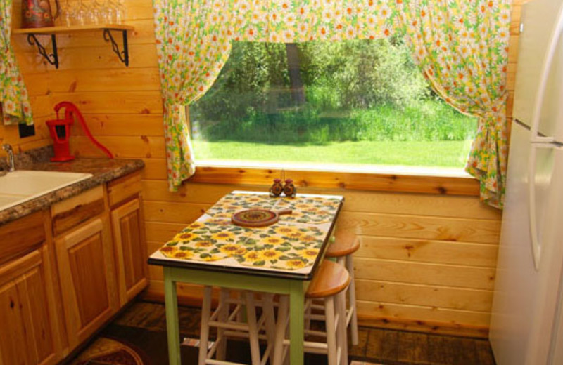 Cabin kitchen at Newton Fork Ranch.