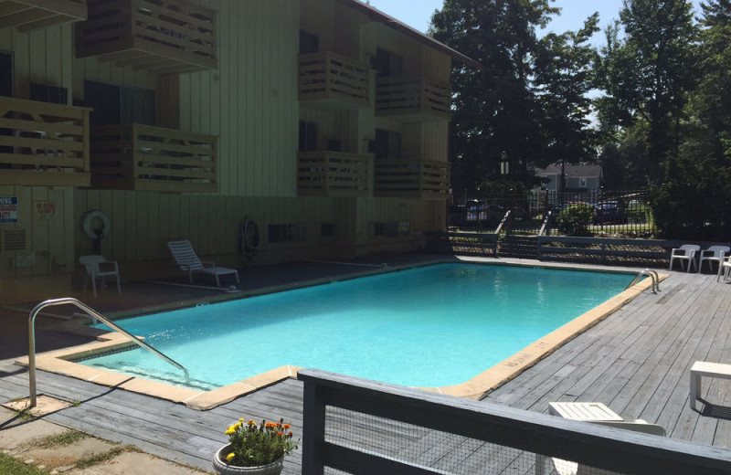 Outdoor pool at The Iron Horse Inn of Simsbury.