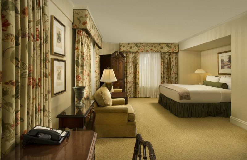 Guest room at Mayflower Park Hotel.