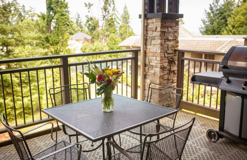 Guest balcony at Sunrise Ridge Waterfront Resort.