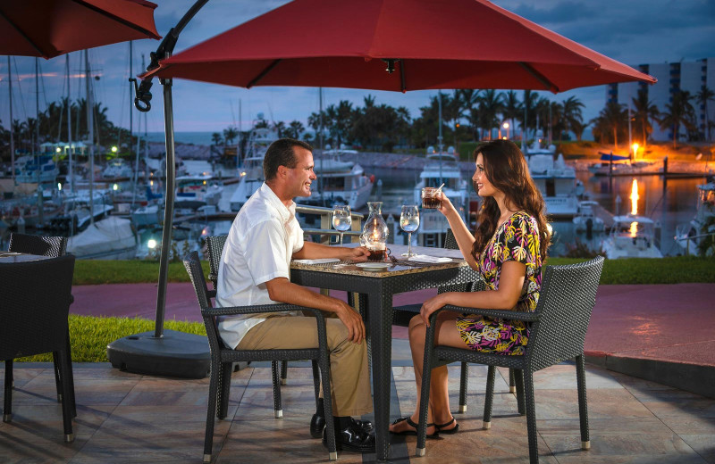 Dining at  El Cid Marina Beach Hotel and Yacht Club.