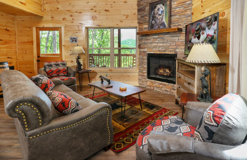 Cabin bedroom at Little Valley Mountain Resort.