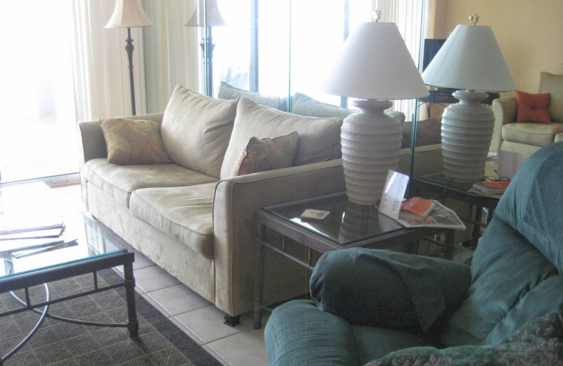 Guest living room at Gulf Beach Rentals.