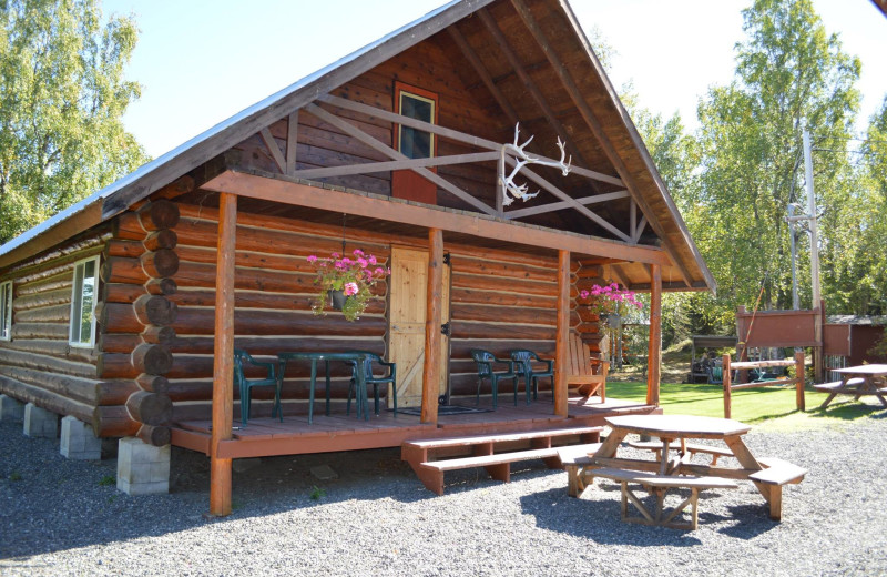 Cabin exterior at St. Theresa's Lakeside Resort.